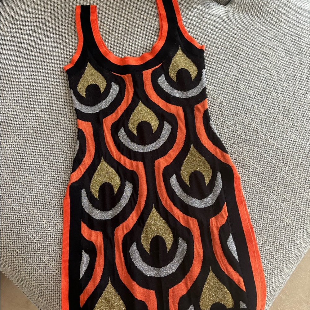 H&M x Rabanne Glittery Jacquard Knit Mini Dress Top - Picture 3 of 5